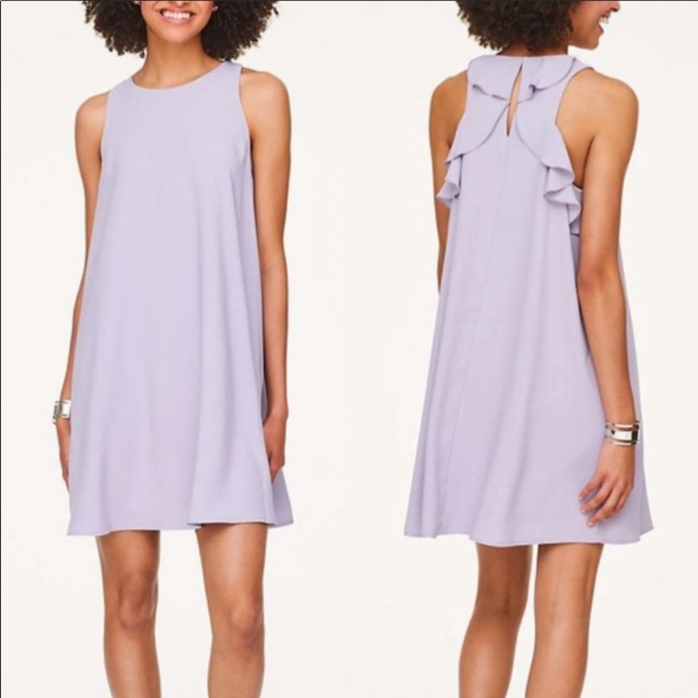 NWT - Loft Lavender Sleeveless Ruffle Back Dress